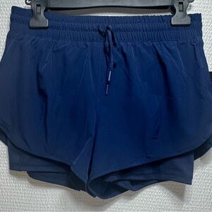 90 Degree By Reflex Navy Blue Athletic Drawstring Shorts